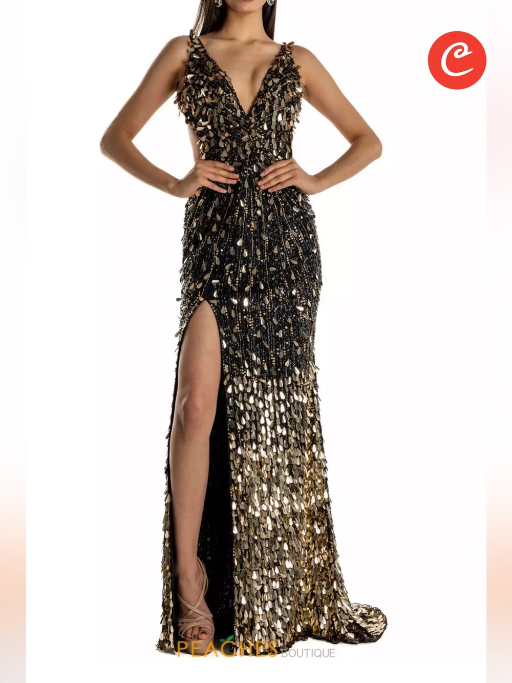 sherri hill 54912 black and gold dress